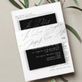 Unieke zwart wit liefde lachen monogram bruiloft uitnodigingen wikkel