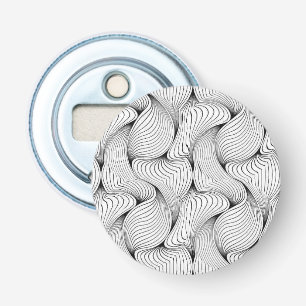 Unieke zwart-witte verweven lijnen button flesopener