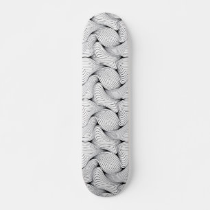 Unieke zwart-witte verweven lijnen skateboard