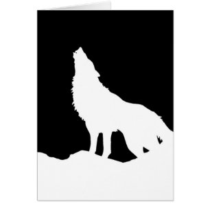 Unieke zwarte en witte Pop Art Wolf Silhouette