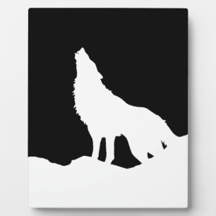 Unieke zwarte en witte Pop Art Wolf Silhouette Fotoplaat