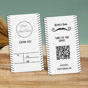 Unieke zwarte logo kapper shop productprijs label visitekaartje