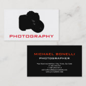 Unieke zwarte witte eyecatching-fotografie visitekaartje (Voorkant / Achterkant)