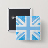 Unienjack flag Button badge in boy blue-tinten (Voorkant /achterkant)