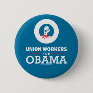 Uniewerkers voor Obama Ronde Button 5,7 Cm