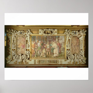 Unificatie van de staat, details van decoratief poster