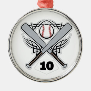 Uniform nummer 10 voor honkbalspeler metalen ornament
