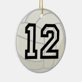 Uniform nummer 12 volleybalspeler keramisch ornament (Rechts)