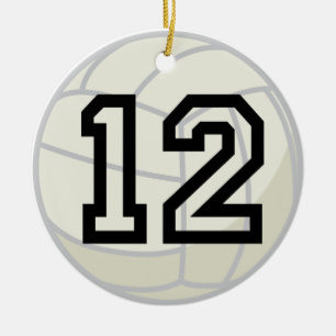 Uniform nummer 12 volleybalspeler keramisch ornament