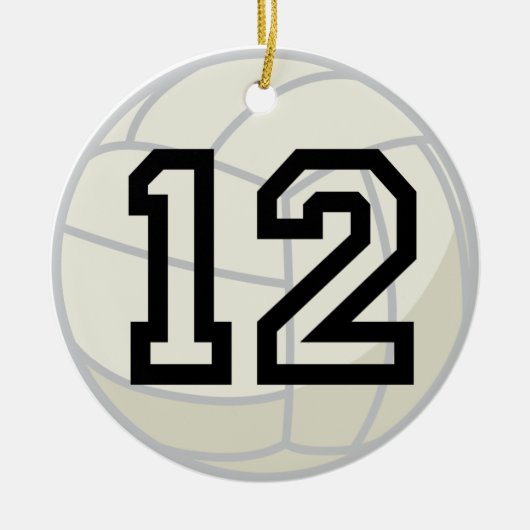 Uniform nummer 12 volleybalspeler keramisch ornament (Voorkant)