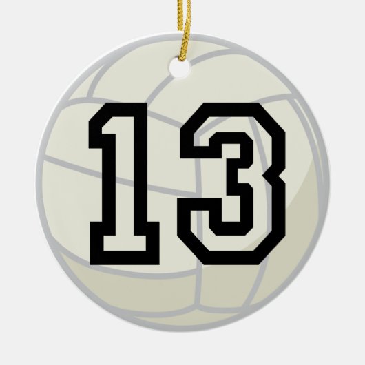 Uniform nummer 13 volleybalspeler keramisch ornament (Voorkant)