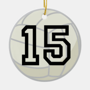Uniform nummer 15 volleybalspeler keramisch ornament