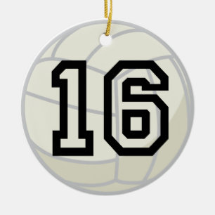 Uniform nummer 16 volleybalspeler keramisch ornament