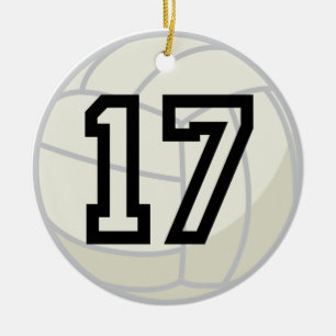 Uniform nummer 17 volleybalspeler keramisch ornament