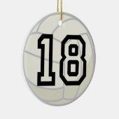 Uniform nummer 18 volleybalspeler keramisch ornament (Rechts)