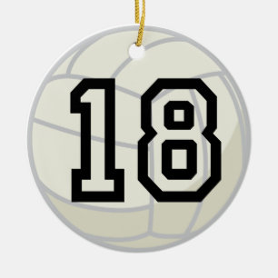 Uniform nummer 18 volleybalspeler keramisch ornament