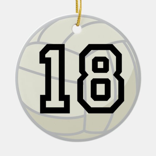 Uniform nummer 18 volleybalspeler keramisch ornament (Voorkant)
