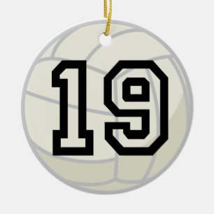 Uniform nummer 19 volleybalspeler keramisch ornament