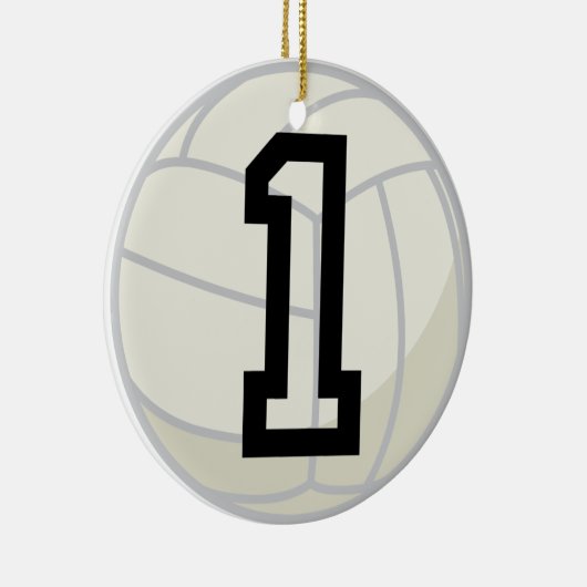 Uniform nummer 1 volleybalspeler keramisch ornament (Rechts)