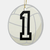 Uniform nummer 1 volleybalspeler keramisch ornament (Links)