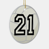 Uniform nummer 21 volleybalspeler keramisch ornament (Rechts)