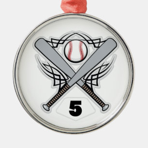 Uniform nummer 5 van de honkbalspeler metalen ornament