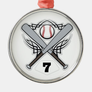 Uniform nummer 7 voor honkbalspeler metalen ornament