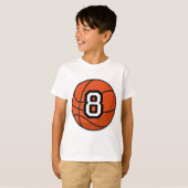 Uniform nummer 8 van de Basketball Player T-shirt (Voorkant volledig)