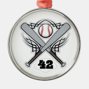 Uniform nummer voor honkbalspeler 42 metalen ornament
