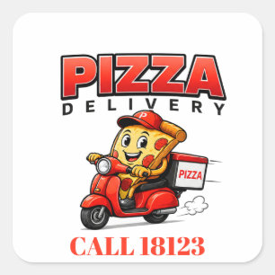 🍕 Uniform voor bezorgers van pizzazaken 🍕 Vierkante Sticker