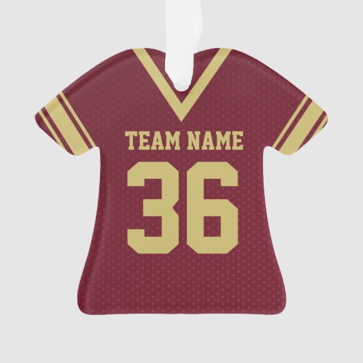 Uniforme de football Jersey Maroon avec nombre (devant)