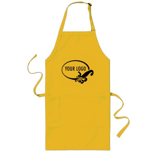 Uniforme de tablier jaune long avec poches logo pe (Devant)