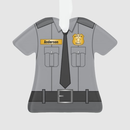 Uniforme gris de policier personnalisé (devant)