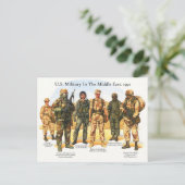 Uniformen van het Amerikaanse leger in het Midden- Briefkaart (Staand voorkant)