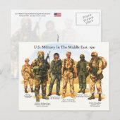 Uniformen van het Amerikaanse leger in het Midden- Briefkaart (Voorkant / Achterkant)