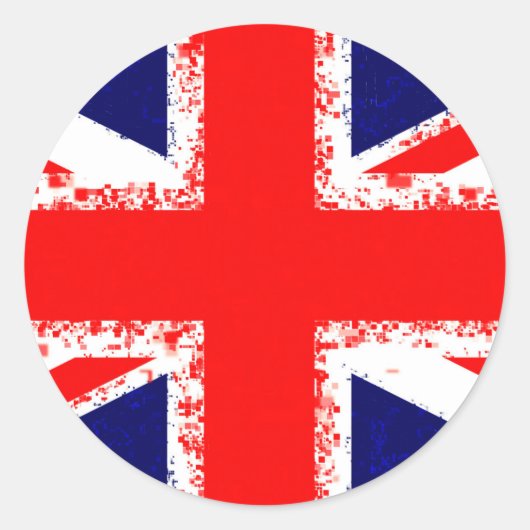 Unijack london flag uk ronde sticker (Voorkant)