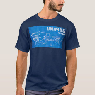Unimog blauwdruk t-shirt