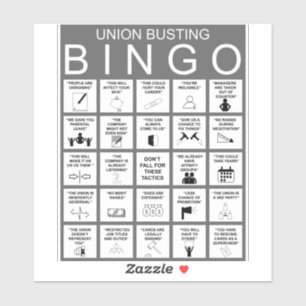 Union Busting Bingo Sticker