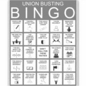 Union Busting Bingo Sticker (Voorkant)