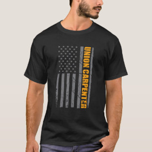 Union Carpenter American Flag Patriotic Labour Day T-shirt