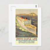 Union-Castle Line Mail Levering Briefkaart (Voorkant / Achterkant)