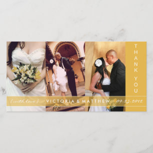 UNION D'OR JAUNE CARTE DE REMERCIEMENTS mariage