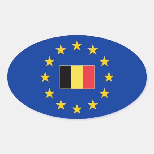 Union européenne Belgique Sticker ovale (Devant)