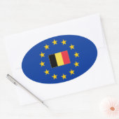 Union européenne Belgique Sticker ovale (Enveloppe)