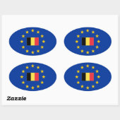 Union européenne Belgique Sticker ovale (Feuille)