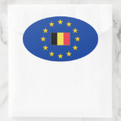 Union européenne Belgique Sticker ovale (Sac)