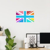 Union Flag/Jack Design - Meerkleurig Poster (Thuiskantoor)