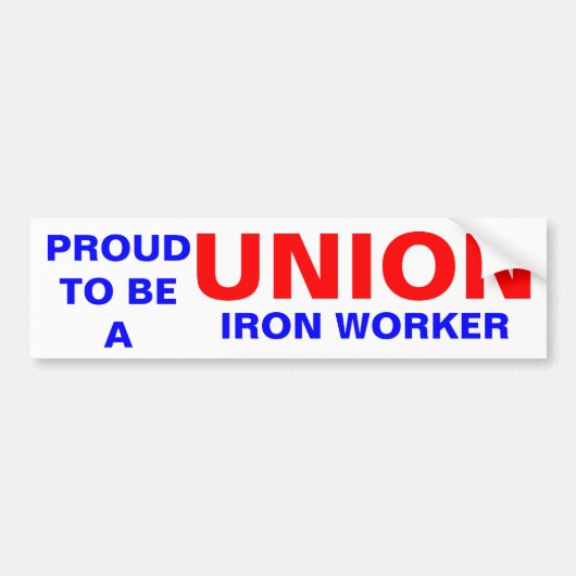 UNION IRON WORKER BUMPERSTICKER (Voorkant)