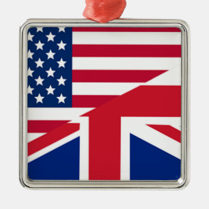 Union Jack American Flag Pattern Stars Stripes Metalen Ornament