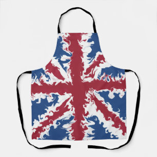 Union Jack Art, UK Flag Liquid Fluid Pattern Schort